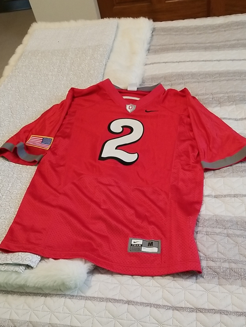 Nike Red Football Jersey with Number 2